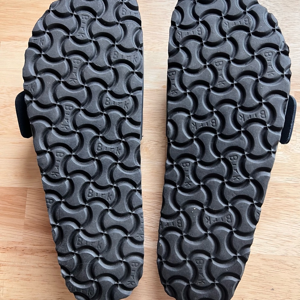 Birkenstock Madrid Dark Navy Sandals with Gold Buckle - Picture 4 of 5